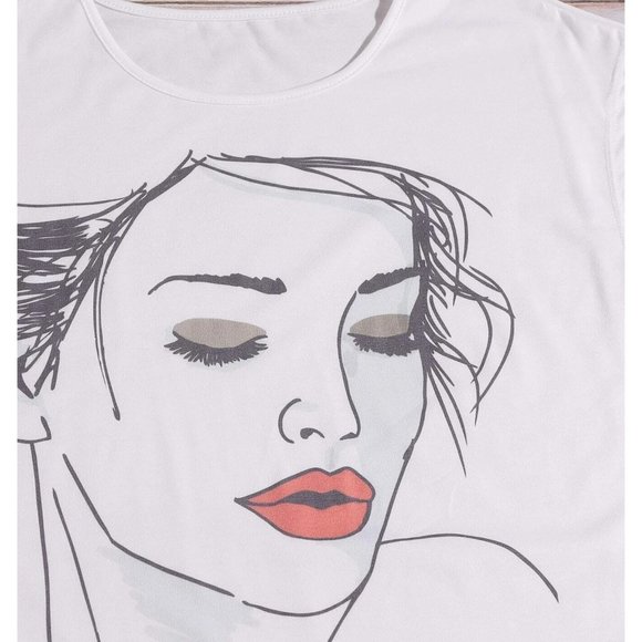 ⭐️ Sale NEW! Size 6 Woman Figure Print Tee - Picture 3 of 3